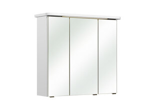 Spoguļstikla skapis ar LED apgaismojumu 87-I balta cena un informācija | Vannas istabas skapīši | 220.lv