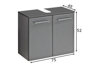Шкаф под раковину 378, антрацит цена и информация | Шкафчики для ванной | 220.lv