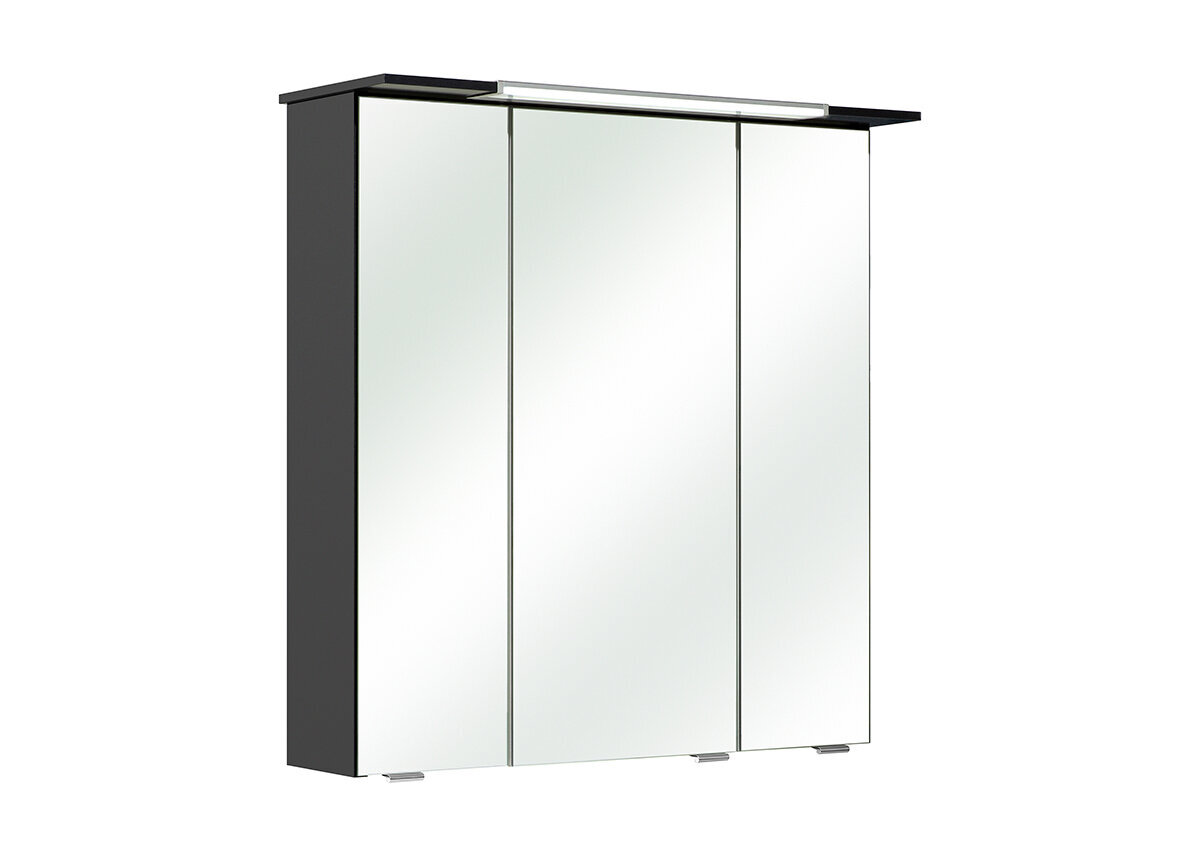 Spoguļstikla skapis ar LED apgaismojumu 54-I antracīta cena un informācija | Vannas istabas skapīši | 220.lv