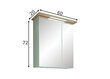 Spoguļstikla skapis ar LED apgaismojumu 84-I salvijas zaļš / ozols цена и информация | Vannas istabas skapīši | 220.lv