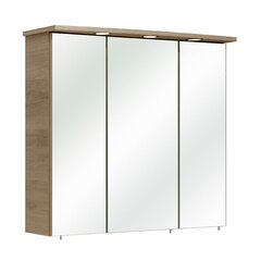 Зеркальный шкаф с LED-светильником 37-II дуб цена и информация | Шкафчики для ванной | 220.lv