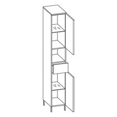 Augsts vannas istabas skapis 313 ozols cena un informācija | Vannas istabas skapīši | 220.lv
