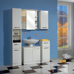 Высокий шкаф в ванную 335 белый цена и информация | Шкафчики для ванной | 220.lv