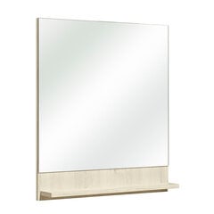 Spogulis ar plauktu 09 gaiši brūns cena un informācija | Vannas istabas skapīši | 220.lv