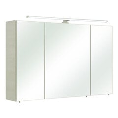 Зеркальный шкаф с LED-светильником 86 белый дуб цена и информация | Шкафчики для ванной | 220.lv