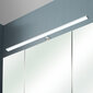 Spoguļstikla skapis ar LED apgaismojumu 86 balta ozols cena un informācija | Vannas istabas skapīši | 220.lv