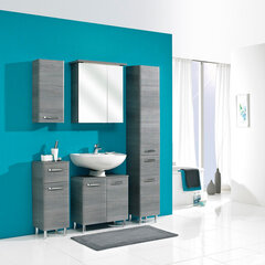 Зеркальный шкаф с LED-светильником 84-I серый цена и информация | Шкафчики для ванной | 220.lv