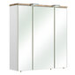 Spoguļstikla skapis ar LED apgaismojumu 34 balta glancēta cena un informācija | Vannas istabas skapīši | 220.lv
