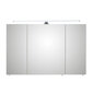 Spoguļstikla skapis ar LED apgaismojumu 86 balta glancēta cena un informācija | Vannas istabas skapīši | 220.lv