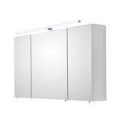Зеркальный шкаф с LED-светильником 86 белый глянцевый цена и информация | Шкафчики для ванной | 220.lv