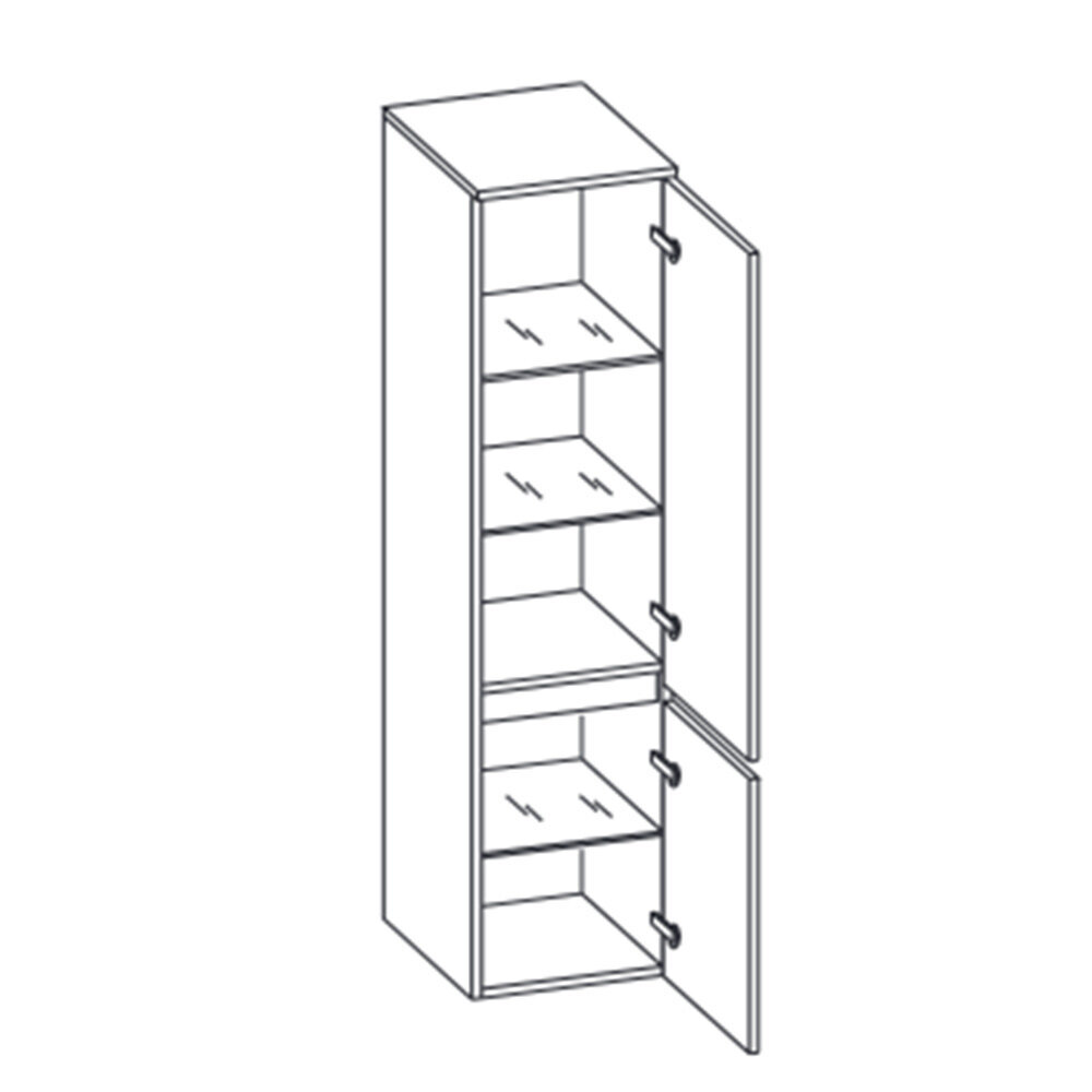 Augsts vannas istabas skapis 360 balta glancēta cena un informācija | Vannas istabas skapīši | 220.lv