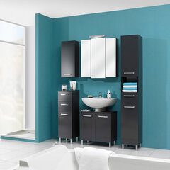 Комплект мебели для ванной 311, антрацит с глянцем, LED цена и информация | Комплекты в ванную | 220.lv