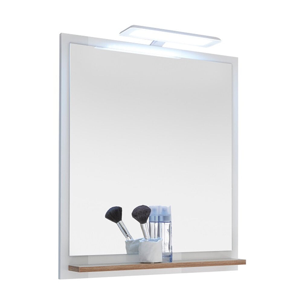 LED apgaismojuma vannas istabas mēbeļu komplekts 923 balts / ozols cena un informācija | Vannas istabas mēbeļu komplekti | 220.lv