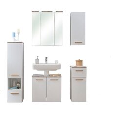 Комплект мебели для ванной комнаты с LED-светильником 931 белый глянцевый цена и информация | Комплекты в ванную | 220.lv