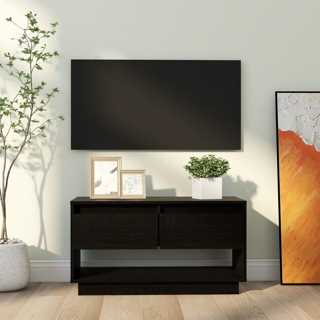 TV statīvs, 74x34x40 cm, melns цена и информация | TV galdiņi | 220.lv