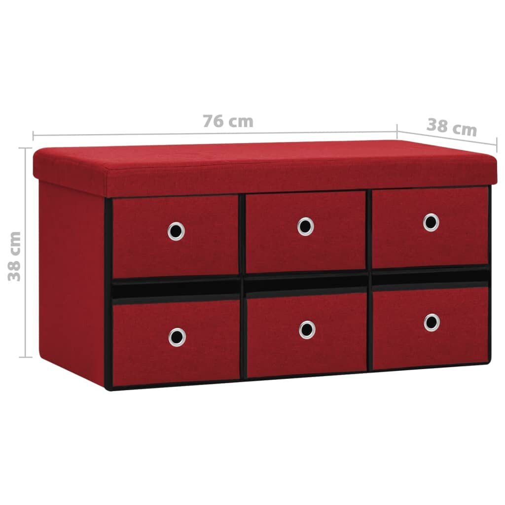 Sols - glabāšanas kaste, sarkans, 76x38x38 cm cena un informācija | Apavu skapji, apavu plaukti, priekšnama soliņi | 220.lv