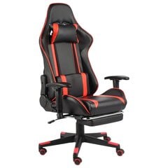 Grozāmais spēļu krēsls ar kāju balstu, sarkanā krāsā, PVC цена и информация | Офисные кресла | 220.lv