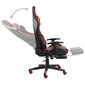 Grozāmais spēļu krēsls ar kāju balstu, sarkanā krāsā, PVC cena un informācija | Biroja krēsli | 220.lv