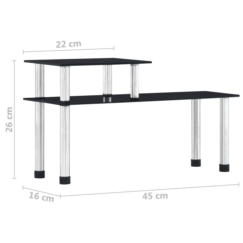 Virtuves plaukts, melns, 45x16x26cm, rūdīts stikls cena un informācija | Virtuves furnitūra | 220.lv