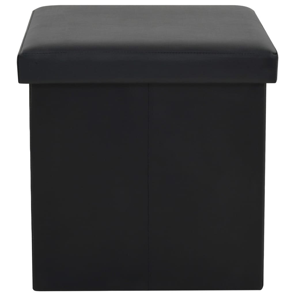 Saliekams sols - glabāšanas kaste, melnā krāsā, mākslīgā āda cena un informācija | Virtuves un ēdamistabas krēsli | 220.lv