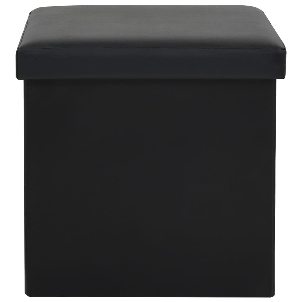 Sols - uzglabāšanas kaste, 2 gab., melns, āda cena un informācija | Virtuves un ēdamistabas krēsli | 220.lv