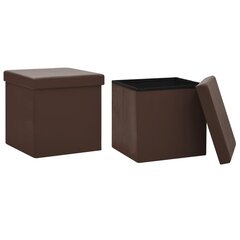 Saliekams sols - uzglabāšanas kaste, 2 gab., brūnā krāsā, PVC cena un informācija | Virtuves un ēdamistabas krēsli | 220.lv