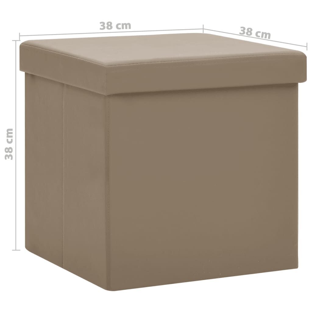 Saliekams sols - uzglabāšanas kaste, 2 gab., bēšs, PVC cena un informācija | Virtuves un ēdamistabas krēsli | 220.lv