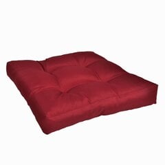 Mīksts sēdekļa spilvens, 50 x 50 x 10 cm, sarkanvīna krāsa cena un informācija | Krēslu paliktņi | 220.lv