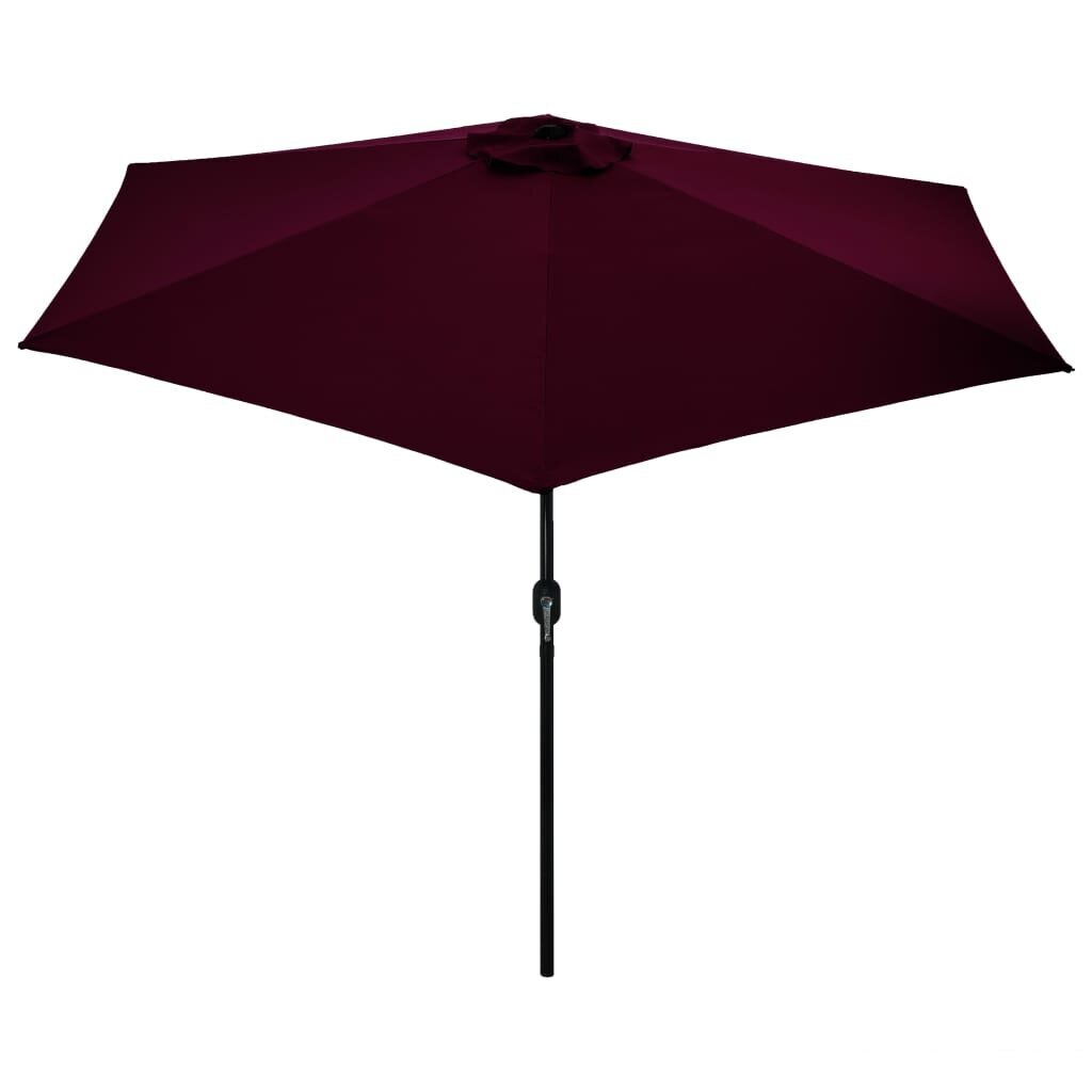Āra lietussargs ar metāla stabu, tumši sarkans, 300cm cena un informācija | Saulessargi, markīzes un statīvi | 220.lv