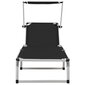 Sauļošanās krēsli, 2gab., melns, alumīnijs un tekstilizstrādājumi cena un informācija | Sauļošanās krēsli | 220.lv