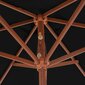 Āra lietussargs ar koka stabu, melnā krāsā, 270 cm cena un informācija | Saulessargi, markīzes un statīvi | 220.lv
