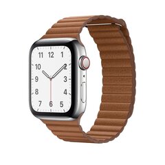 Кожаный ремешок для Apple Watch — Тёмно коричневый 42/44/45mm цена и информация | Аксессуары для смарт-часов и браслетов | 220.lv