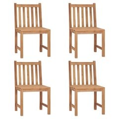 Dārza krēsli ar spilveniem, 4gab., tīkkoka koka masīvs cena un informācija | Dārza krēsli | 220.lv