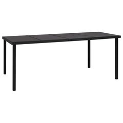 Dārza galds, melna krāsa, 190x90x74cm, tērauds cena un informācija | Dārza galdi | 220.lv