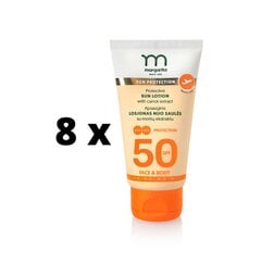 Saules aizsardzības losjons ar burkānu ekstraktu MARGARITA SPF50, 50 ml x 8 gab. iepakojumā cena un informācija | Sauļošanās krēmi | 220.lv