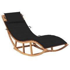 Ieskauts sauļošanās krēsls ar matraci, tīkkoka koka masīvs цена и информация | Шезлонги | 220.lv