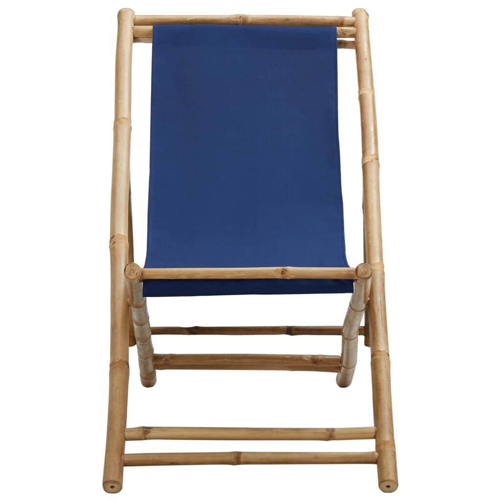 Terases krēsls, tumši zils, bambuss un audekls cena un informācija | Dārza krēsli | 220.lv
