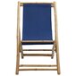 Terases krēsls, tumši zils, bambuss un audekls cena un informācija | Dārza krēsli | 220.lv