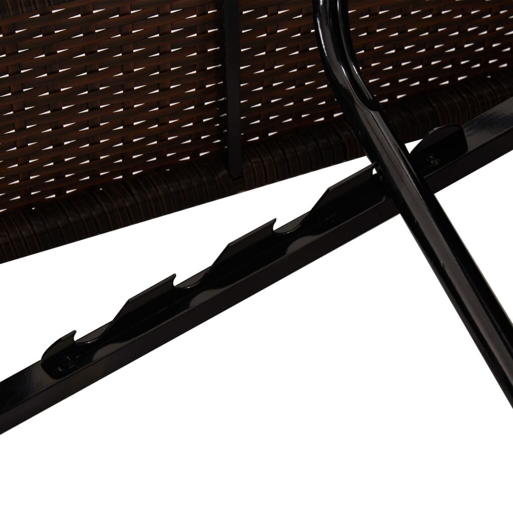Mainošs sauļošanās krēsls ar matračiem, melnu, poliratānu cena un informācija | Sauļošanās krēsli | 220.lv
