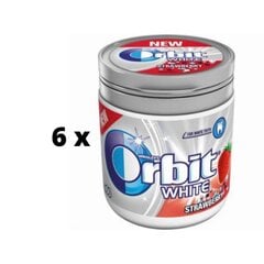 Košļājamā gumija ORBIT White Strawberry Canister, 84 g x 6 gab. цена и информация | Сладости | 220.lv