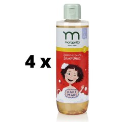 Šampūns ar zemeņu aromātu MARGARITA Kakės Makės, bez SLS, 250 ml x 4 gab. cena un informācija | Šampūni | 220.lv