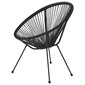 Dārza krēsli, 2gabs., melns, rotangpalma, apļveida цена и информация | Dārza krēsli | 220.lv