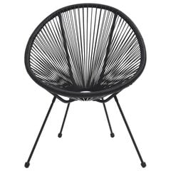 Dārza krēsli, 2gabs., melns, rotangpalma, apļveida cena un informācija | Dārza krēsli | 220.lv