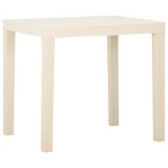 Dārza galds, balts, 79x65x72cm, plastmasas цена и информация | Столы для сада | 220.lv