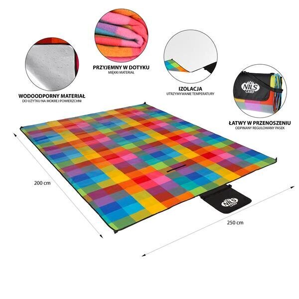 Piknika paklājs Nils Camp NC2221, 250x200 cm, daudzkrāsains цена и информация | Tūrisma matrači un paklājiņi | 220.lv