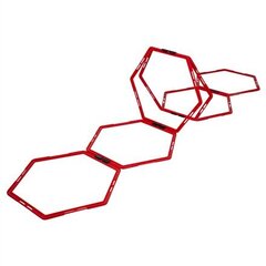 Veiklības gredzeni Pure2Improve P2I361160, 6 gab., sarkani цена и информация | Координационные лестницы, мячи для развития реакции | 220.lv