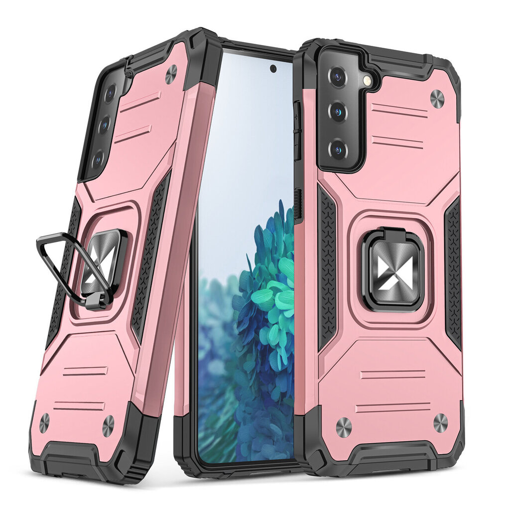 Wozinsky Ring Armor Case paredzēts Samsung Galaxy S22 Ultra, rozā cena un informācija | Telefonu vāciņi, maciņi | 220.lv
