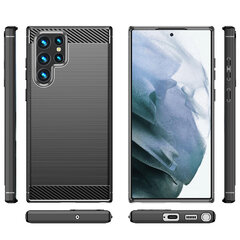 Hurtel Carbon Case paredzēts Samsung Galaxy S22 Ultra, melns cena un informācija | Telefonu vāciņi, maciņi | 220.lv