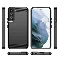 Hurtel Carbon Case paredzēts Samsung Galaxy S22 + (S22 Plus), melns cena un informācija | Telefonu vāciņi, maciņi | 220.lv