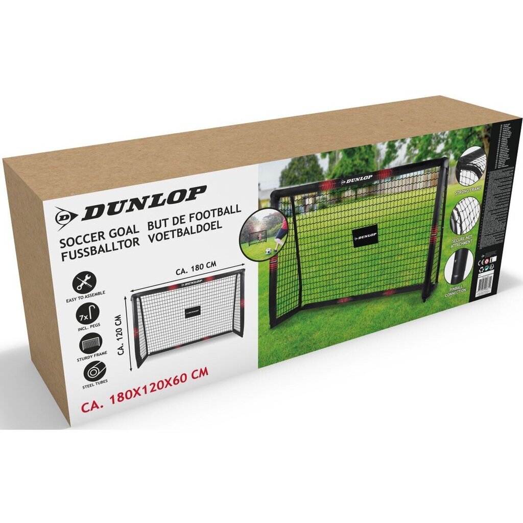 Futbola vārti Dunlop Pro Tech, 180x120x60 cm cena un informācija | Futbola vārti un tīkls | 220.lv